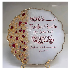 Customised Round Decorative Epoxy Resin Thumb Board For Muslim <b>Wedding</b> Nikah Ceremony Beautiful crafts In Wholesale - Product Image 5