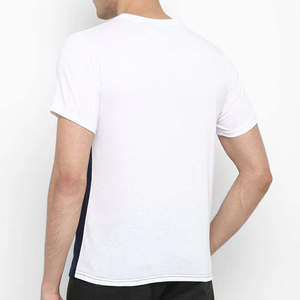 T-shirt à manches courtes pour homme, col rond, décontracté, tricoté, coupe classique, design rayé, blanc, bleu marine, vert sarcelle - Product Image 2