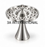 Brûleur d'encens en acier inoxydable plaqué argent, design découpé au laser, diffuseur aromatique toutes saisons