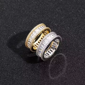 Fashion Forward 925 Sterling <b>Silver</b> Moissanite <b>Eternity</b> Band <b>Ring</b> Luxury Hip Hop Jewelry for Engagement and Party Wear - Product Image 6