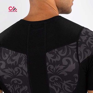 Camiseta Deportiva CARE MASTER para Hombre, Manga Corta, Protección UV, Estampado Damasco Negro, Secado Rápido, Spandex y Poliéster, para Entrenamiento - Product Image 6