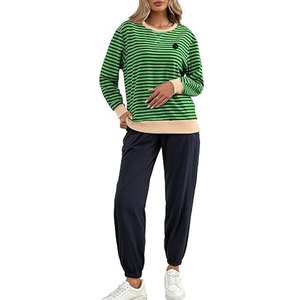 Ensemble de survêtement décontracté pour femme, qualité supérieure, deux pièces, conçu pour un port quotidien décontracté, les courses et le confort en voyage - Product Image 1