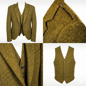 Gilet de kilt en laine écossaise noire pour homme Ventoria Enterprises - Motif Argyle - Traditionnel pour mariage écossais - Logo sur le devant - 220g - Product Image 2