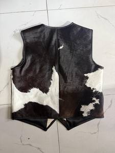 Chaleco de Cuero Vacuno para Hombre, Corte Ajustado, Color Sólido, Diseño Personalizado, Ropa Exterior, Estilo Urbano - Product Image 5