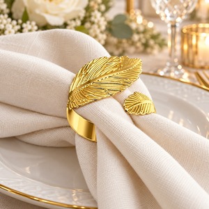 Anneau de serviette en métal de qualité supérieure, durable, résistant à la rouille, accessoire de table pour hôtels, traiteurs, restaurants, événements et décorations quotidiennes - Product Image 1