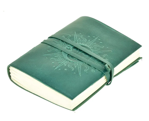 Journal Premium Mystique Soleil Lune en Cuir Vert, Couverture Rigide, Gaufré, Fait Main, Pages Sans Acide, Style Céleste Vintage pour l'Écriture - Product Image 1