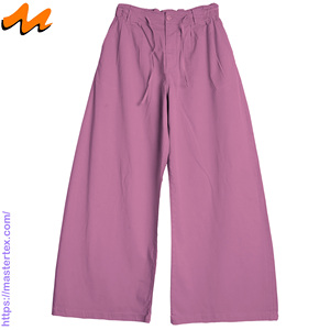 กางเกงขายาวทรงปล่อยสำหรับผู้หญิง ยี่ห้อ MASTER TEXTILE ผลิตจากวัสดุรักษ์โลก ซักได้ ระบายอากาศดี มีเชือกผูกเอวยางยืดในตัว เหมาะสำหรับงานปาร์ตี้ - Product Image 1