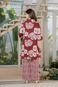 Elegant Women Floral Printed Casual Dress Loose Fit V Neck <b>Three</b> Quarter Sleeve Summer Fashion Comfortable Lightweight wear - Product Image 5
