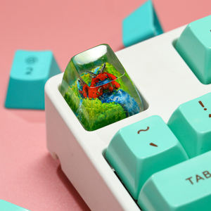 คีย์แคปช่างฝีมือแห่งป่าลึกลับ, คีย์แคปแบบกำหนดเอง, คีย์แคปอนิเมะน่ารัก, คีย์แคปสีเขียว, ชุดคีย์แคป, คีย์แคปไม้ - Product Image 4