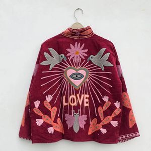 Bulk Order Women Bohemian Floral Suzani Embroidered <b>Velvet</b> Reversible Cotton Lining Handmade Luxury Winter Fashion <b>Jacket</b> - Product Image 2