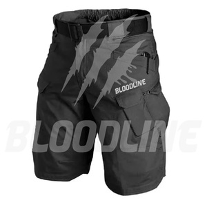 Tactical Outdoor Cargo Shorts Men Quick Dry Oxford Fabric Elastic Waist Mid Rise Casual Style Solid Color Bermuda Shorts - Product Image 5