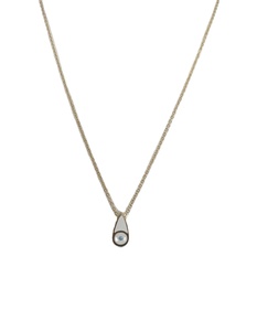 Collier pendentif goutte d'eau en acier inoxydable plaqué or pour femme bijoux de chaîne à maillons courts réglables pour cadeau - Product Image 1