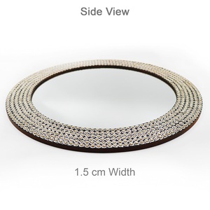 Decorative Modern Designer Round <b>Wall</b> <b>Mirror</b> with Metal Studded Frame <b>Wall</b> Mounted <b>Mirror</b> for Living Room Home - Product Image 5