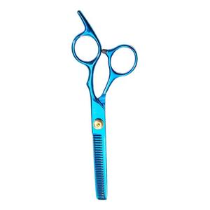 Tijeras de Peluquería Profesionales Morje, Acero Inoxidable 4Cr13, Mango Azul Mediano, 28 Dientes, Punta Afilada, para Diestros - Product Image 6