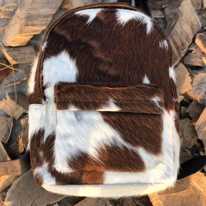 Vintage Western Cowhide Backpack Genuine Leather Hair-on-Hide Bag Luxury Designer <b>Cow</b> Fur Rucksack LHBP-0213 - Product Image 1