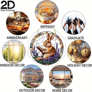 Attrape-soleil en acrylique CIFbuy, lapin mignon lisant un livre, attrape-soleil en forme de stylo, prisme coloré pour fenêtre, décoration d'intérieur, nouveauté créative - Product Image 3