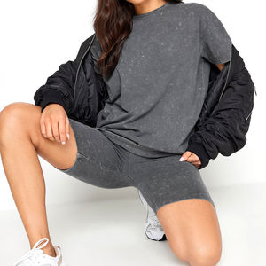 T-shirt Femme Délavé à l'Acide Haute Qualité, Style Vintage Streetwear, 100% Coton Toile, Personnalisable, Prix de Gros OEM, Meilleures Ventes - Product Image 3