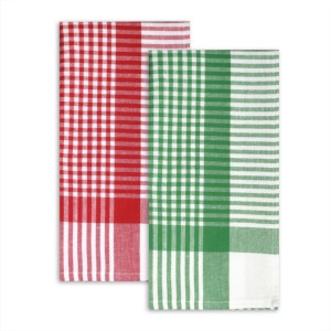 Serviettes de cuisine 100% coton à motif à carreaux, super absorbantes, en fil teint, douces et de qualité supérieure, pour Noël. - Product Image 6