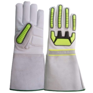 Guantes de Seguridad de Cuero de Vaca de Alta Resistencia con Revestimiento de Goma TPR para Protección de Manos en Trabajos Industriales, Soldadura TIG, Construcción y Tareas Mecánicas - Product Image 1