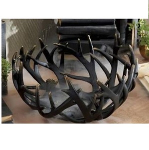 Luxurious Black Finishing Metal Fruit Basket Bowl Dining TableTop Centerpieces Container Basket Kitchen Catering Use - Product Image 1