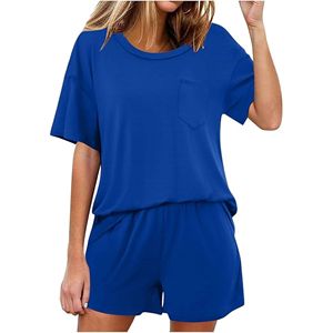 Nouvel ensemble short et t-shirt pour femme été 2026 – Hauts tricotés ajourés sans dos et color-block, style décontracté fin et respirant - Product Image 3