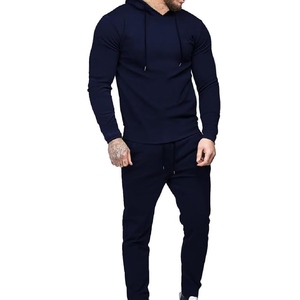 Ensemble de survêtements en molleton de laine pour homme, coupe évasée, 100 % coton, idéal pour l'hiver et le jogging - Product Image 1