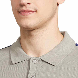 เสื้อโปโลผู้ชาย แขนสั้น ผ้าถัก ดีไซน์เรียบง่าย สีบลูแอนด์เกรย์ - Product Image 6