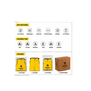 Shorts de Vélo Tout-Terrain Unisexe Personnalisables en Toile pour Sports de Plein Air, Cyclisme, BMX, MX – Confortables, Durables et Respirants - Product Image 5