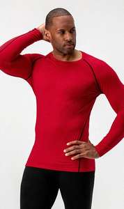 Rashguard à manches longues pour homme - Logo personnalisé Polyester/Coton - Maillot de sport moulant pour fitness, gym et course à pied - Product Image 2