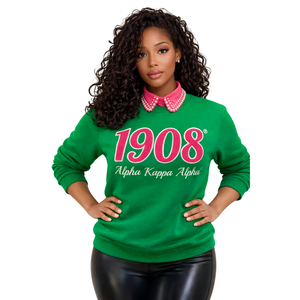 Sudadera Chenille AKA 1908 para Mujer, Sudadera Premium con Cuello Redondo y Letras Griegas Bordadas - Product Image 1