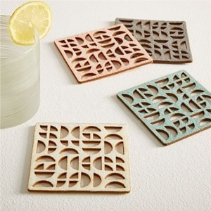 Luxury Square Wooden Coasters Wholesale Brass Inlay Geometric Walnut Wood Drink Coaster Set Custom OEM Table Mat for Hotel Mat - Product Image 6