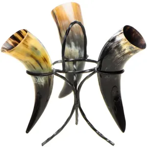 Mug Viking Élégant et Écologique en Corne de Buffle, Style Animalier, Thème Historique, Double Paroi, Grande Capacité, pour Décoration de Mariage - Product Image 1