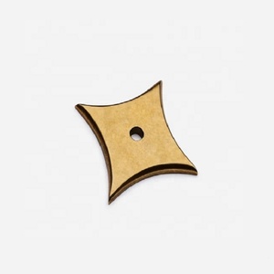 Excellente plaque arrière en laiton satiné, poignée de meuble en forme d'étoile à 4 branches, design incurvé, durable, pour tiroir, commode, usage domestique ou de bureau - Product Image 1