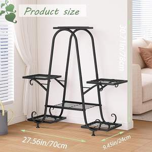 Support de plante en fer décoratif fiable pour intérieur et extérieur, adapté à une utilisation polyvalente dans les maisons, les bureaux et les espaces de jardin. - Product Image 4