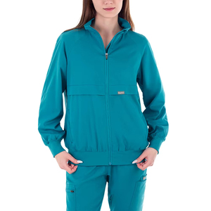 Ensembles d'uniformes médicaux personnalisés pour infirmières, ensembles de blouses et pantalons de jogging tendance pour femmes, vestes en spandex avec fermeture éclair - Product Image 6