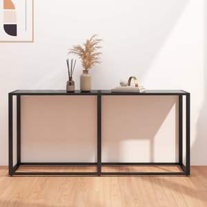 Table console simple en verre trempé noir 63,0x13,8x29,7 pouces - Product Image 1