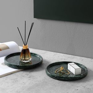 Marble Round Tray Decorative Tray for Bathroom, <b>Vanity</b>, Jewelry, Decor | Perfect for Organizing Perfume, Rings, Fragrance - Product Image 1