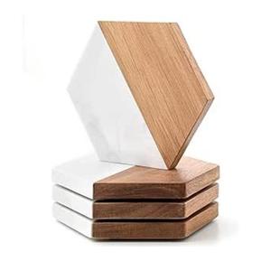 Posavasos de Madera y Mármol Blanco de la Mejor Calidad, Posavasos de Mármol Negro y Madera de Alta Calidad para Uso Doméstico, Gran Venta - Product Image 2