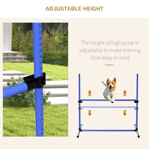 Set Agility per Cani Blu da 8 Pezzi con Barre di Salto Regolabili in Altezza e Borsa per il Trasporto, Barra Superiore Rimovibile per Proprietari di Animali Domestici - Product Image 4