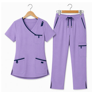 Trending Women <b>Scrub</b> Set Medical Workwear Healthcare Uniform Doctor Nurse <b>Clothing</b> Clinic Staff Hospital Apparel Bulk Knitted - Product Image 1