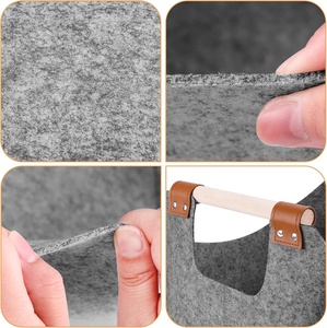 Cesto Porta Legna <span class=keywords><strong>in</strong></span> <span class=keywords><strong>Feltro</strong></span> Pieghevole, <span class=keywords><strong>Borsa</strong></span> Porta Legna di Grande Capacità con Manico, Organizzatore per Caminetto Interno - Product Image 3