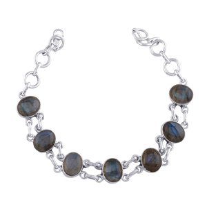 Pulsera de plata de ley 925 con amatista púrpura, estilo tribal, bohemio, Jaipur, hecho a mano en India, joyería de energía positiva. - Product Image 2