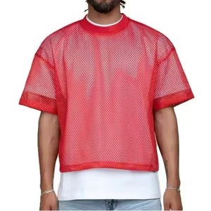 Nueva Camiseta de Moda con Diseño Hueco y Malla, Estampado de Letras, Ropa para Hombre, Camiseta Personalizada de Estilo Urbano para Hombre - Product Image 4