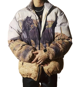 Blousons matelassés pour enfants, personnalisés haut de gamme, brodés en 3D, imperméables et coupe-vent, style streetwear rétro vintage, entièrement imprimés effet bulle - Product Image 2