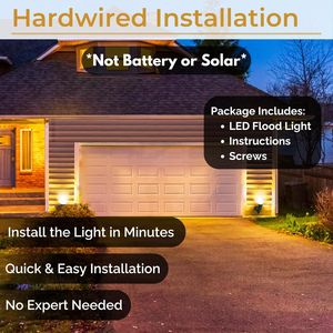 Faretto LED da Esterno 10W, Impermeabile, Cablato, per Sicurezza, Giardino, Cortile e Paesaggio, 3000K - Product Image 3