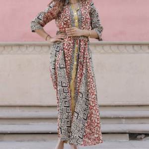 Indien main bloc imprimé coton robe nouvelle tendance Midi longueur décontracté été porter à la main cadeau d'anniversaire caractéristique durable - Product Image 5