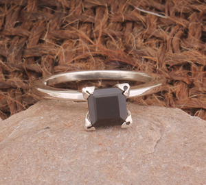 Bague cocktail en argent sterling avec quartz fumé naturel serti clos, style vintage, bijou de déclaration pour femme, cadeau - Product Image 4