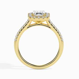 Elegant <b>Emerald</b> Cut Moissanite Halo Engagement <b>Ring</b> Sparkling Side Stones Trendy Gold/<b>Silver</b>/Rose Gold Plated Wedding Party - Product Image 6