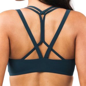 <b>Blue</b> Women's Lightweight Mesh Sports <b>Bra</b> Moisture Wicking Athletic <b>Bra</b> for Workout Running Yoga Fitness Gym - Product Image 4