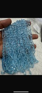 AAA Sky Blue Topaz Faceted Oval Shape <b>Beads</b> 6*8 mm 16 inches Strands Natural Gemstone For Jewelry Making At Wholesale Price - Product Image 3